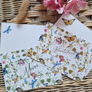 Deux cartes de remerciement et de Félicitations, créations de Rosana Illustration